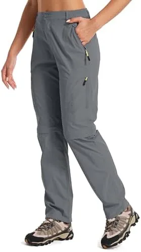 toomett women hiking pants convertible lightweight quick dry stretch outdoor upf 40 fishing safari travel gardening capri pants 4409grey10
