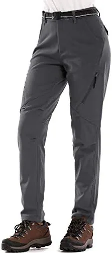 toomett womens snow pants waterproof hiking insulated snowboard outdoor softshell ski pants zipper pockets 6080 grey 16
